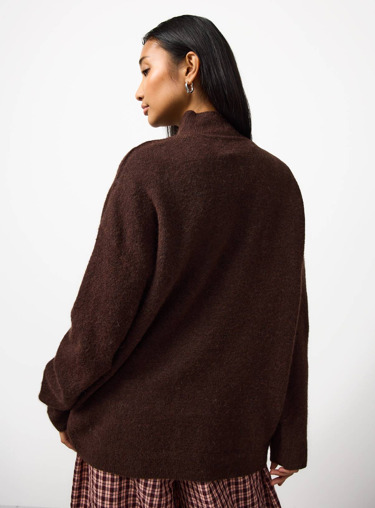 Dark Brown Jersey Turtle Neck Jumper XL - Image 4